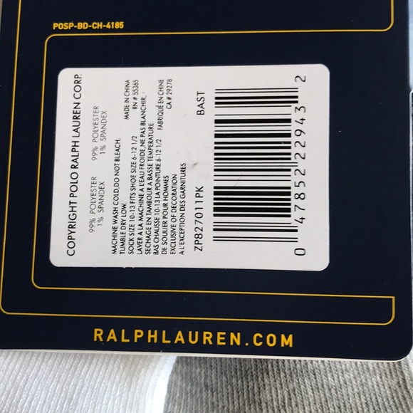 Polo Ralph Lauren Classic Sport Socks 10-13 - Picture 5 of 8